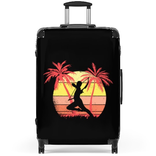 Archery Bow and Arrow Summer Sunset 80s Palm Suitcases