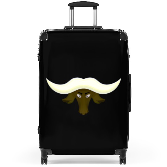 green buffalo head Suitcases