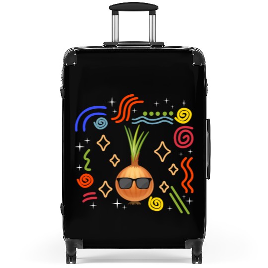 Onion Vegetable Suitcases, Onion Wearing Sunglasses