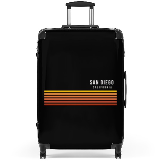 Vintage San Diego California Cool Stripe Design Suitcases