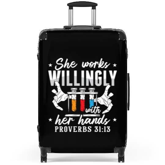 Lab Tech She Works Willingly Laboratory Technician Suitcases