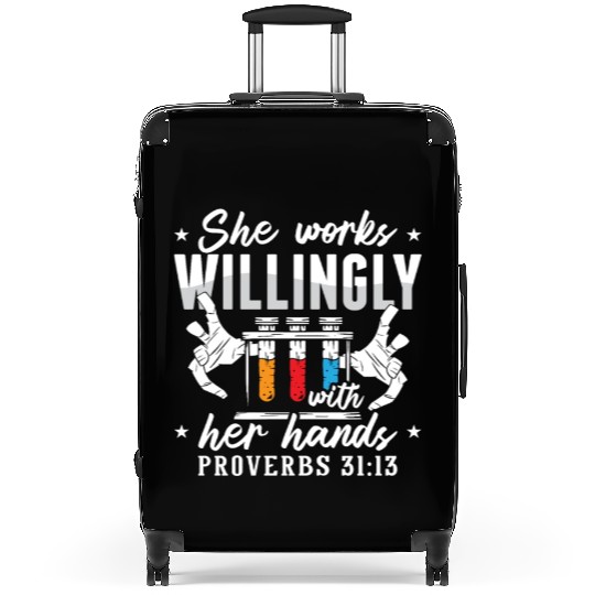 Lab Tech She Works Willingly Laboratory Technician Suitcases
