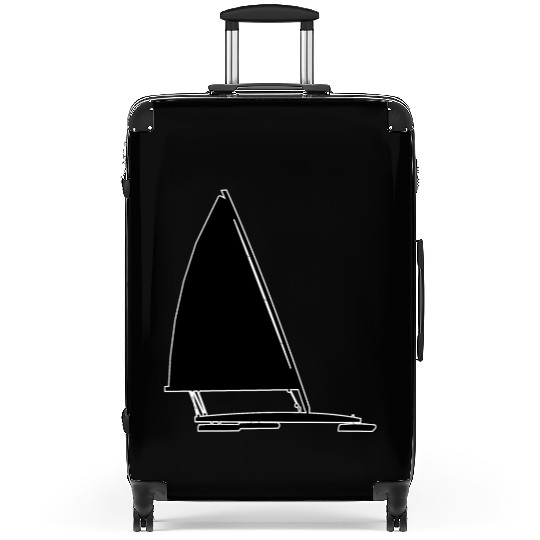 Ice Boat Racing Ice Yacht Silhouette Graphic Ice Suitcases