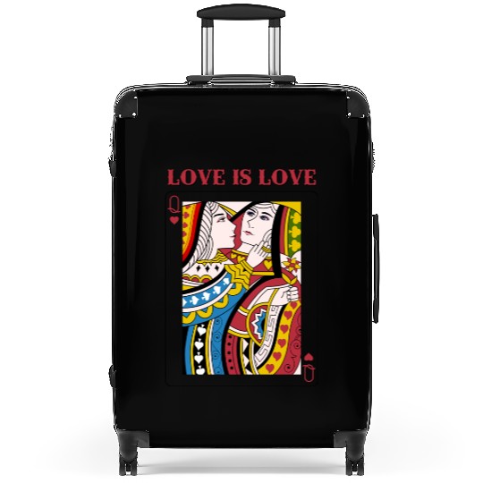 Love Is Love Queen Playing Card LGBT pride Lesbian Suitcases