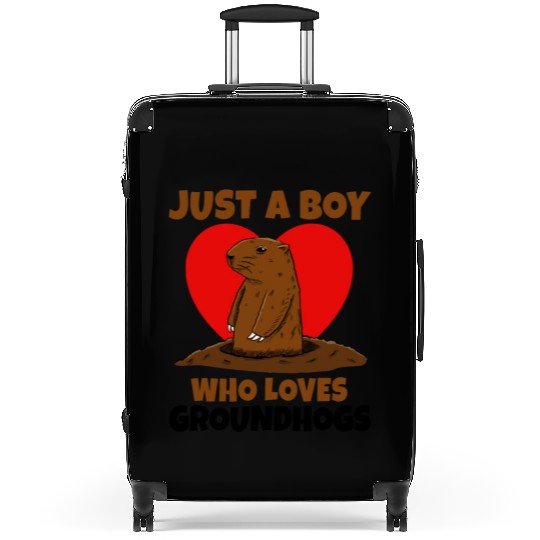 Just A Boy Who Loves Groundhog Suitcases