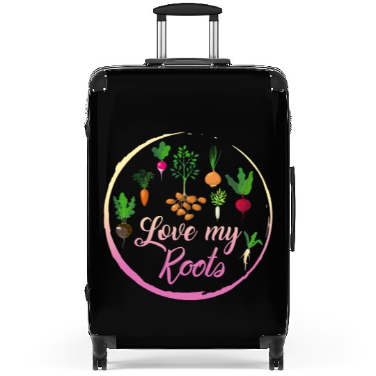 Roots Vegetable Suitcases, Love My Roots Suitcases,