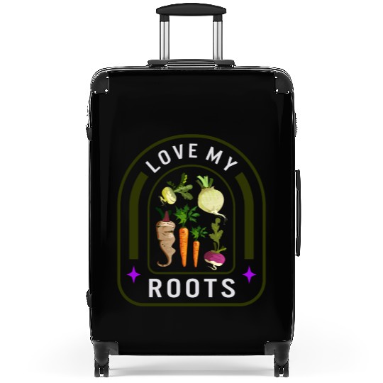 Roots Vegetable Suitcases, Love My Roots Suitcases,