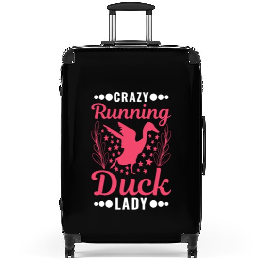 Crazy Running Duck Lady Bottle Suitcases
