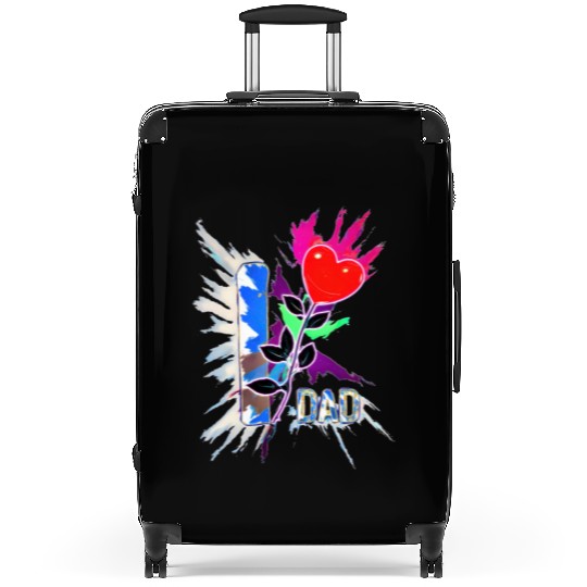 I love dad with heart rose for love Suitcases