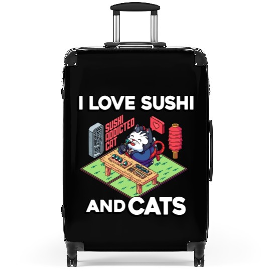 I Love Sushi And Cats, Sushi Lover, Japan, Suitcases