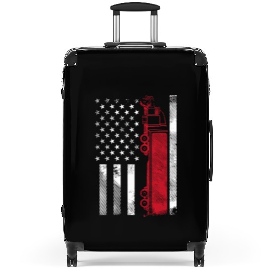 US American Flag Semi Truck Driver 18 Wheeler Suitcases