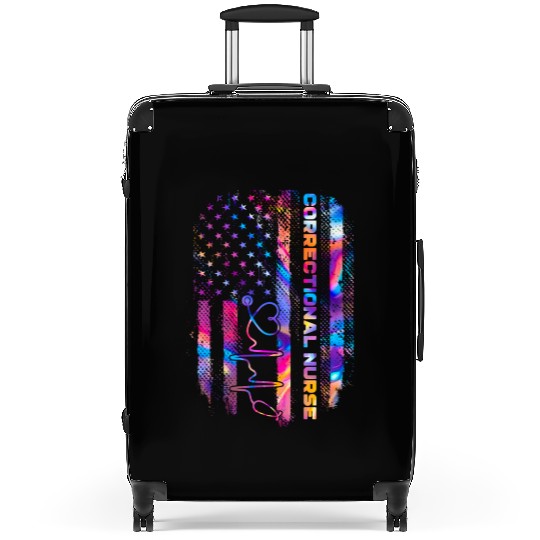 correctional nurse - US flag Suitcases