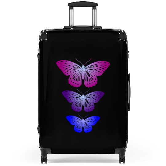 Three Butterflies Inspirational Nature Lovers Suitcases