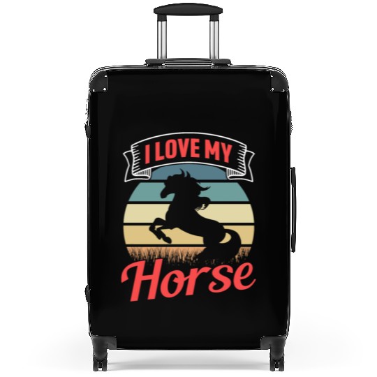 I Love My Horse Rider Riding Lover Equestrian Suitcases