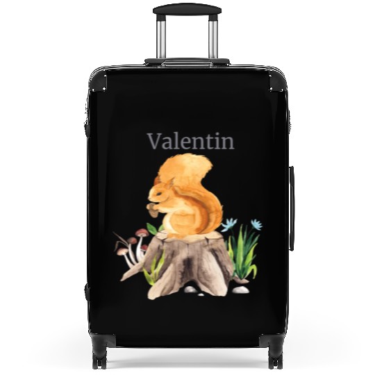 Forest Animal Squirrel Flowers Name Valentine Suitcases