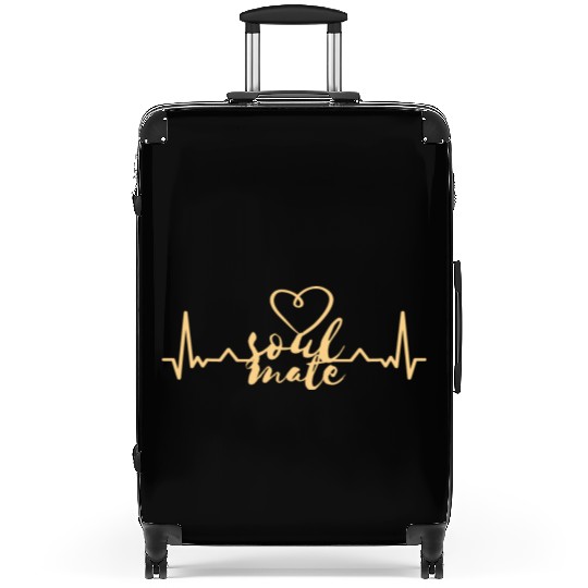 Soulmate Valentinsday heartbeat Suitcases