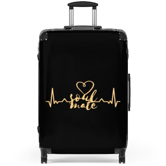Soulmate Valentinsday heartbeat Suitcases