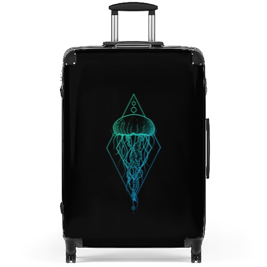 Colorful JellyFish Illustration Design Suitcases