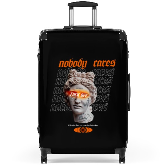 Statue Nobody Cares Streetwear Suitcases