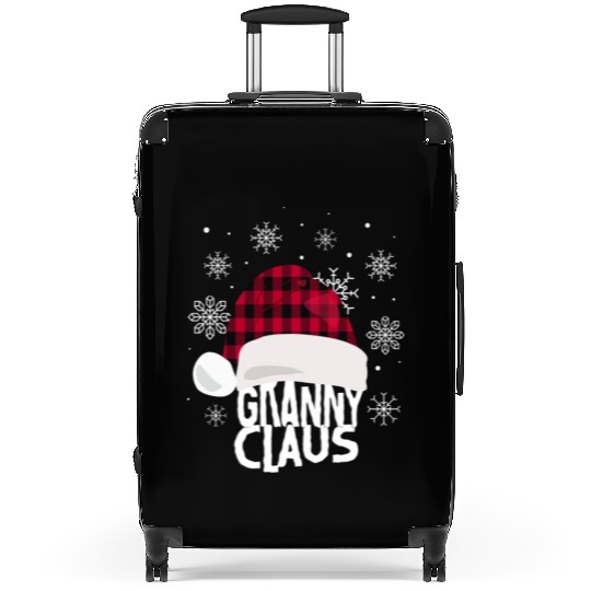 Womens Granny Claus Christmas Buffalo Plaid Santa Suitcases