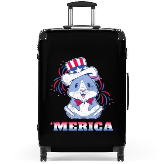 America American Pig Guinea USA Flag 4th Of July Suitcases