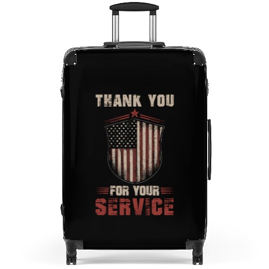 American Flag Patriotic Soldier US Veteran Men Suitcases