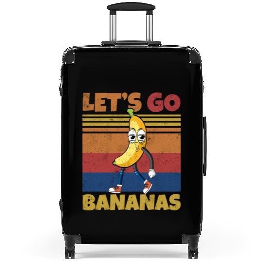 Retro Let's Bananas Funny Smirk Banana Suitcases