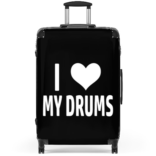 I Love My Drums Funny Drummer Suitcases for Drumming