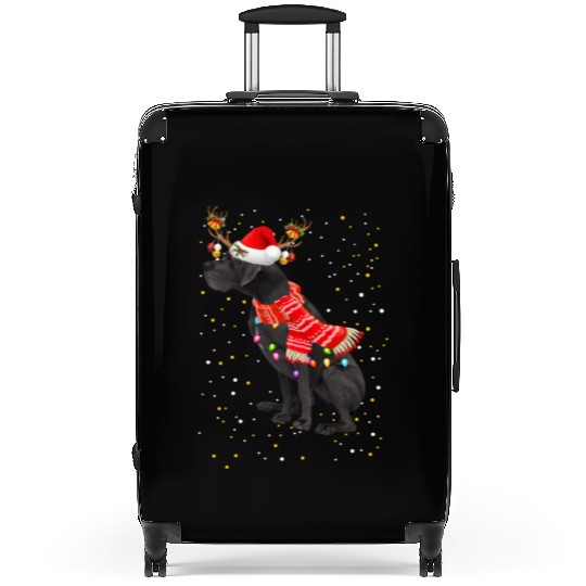 Great Dane Reindeer Christmas Light Suitcases