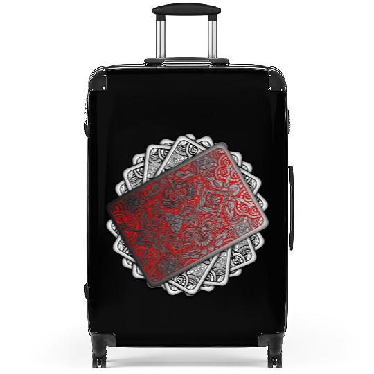 Red Playing Card Deck Suitcases