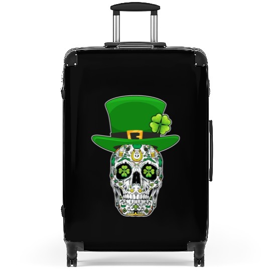 Sugar Skull Saint Patrick's Day of Dead Suitcases