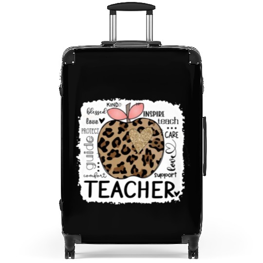 Leopard Apple Teacher Life Back To School 2022 Suitcases