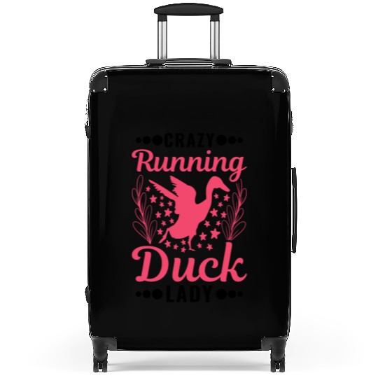 Crazy Running Duck Lady Bottle Suitcases