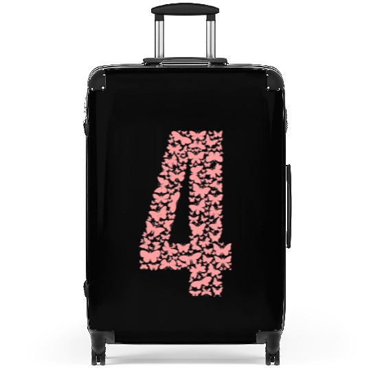 Kids Butterflies Number Four 4 Year Old Birthday Suitcases