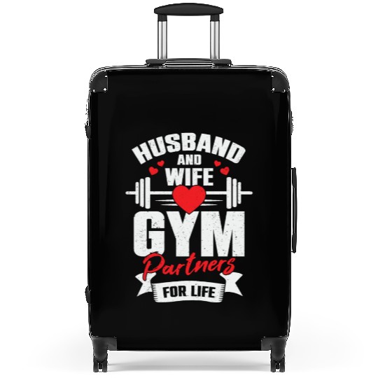 Husband And Wife Gym Partners For Life Suitcases