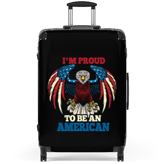 America Proud To Be American Flag 4th Of July Suitcases