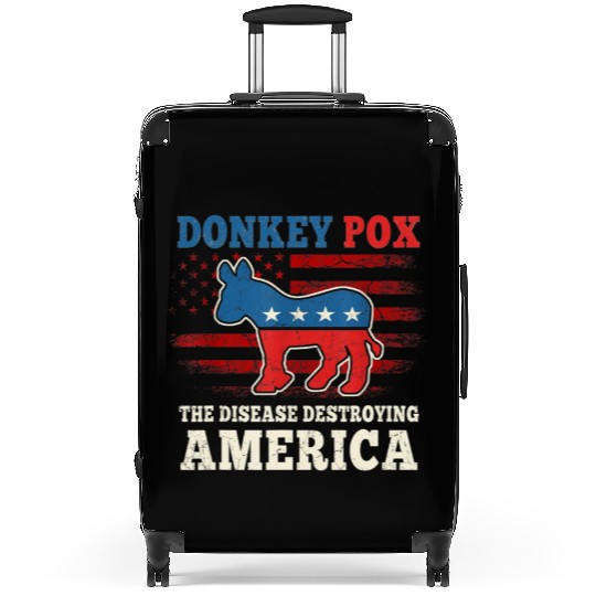 Donkey Pox The Disease Destroying America US Flag Suitcases