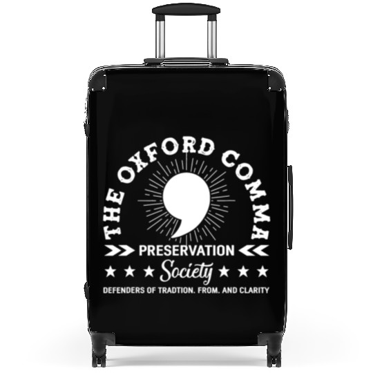The Oxford Comma Appreciation Society Suitcases