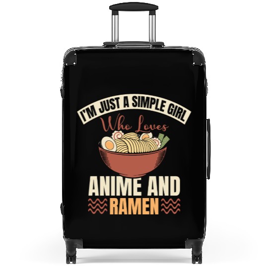 Simple Girl Anime And Ramen | Ramen Lover Suitcases |