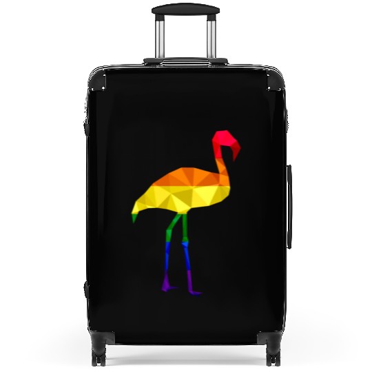 Colorful Flamingo LGBTQ Gay Pride Rainbow Flag Suitcases