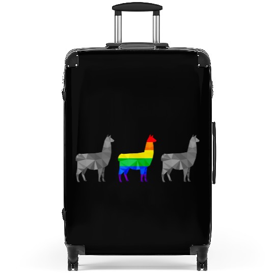 Llama Alpaca LGBTQ Gay Pride Rainbow Flag Suitcases