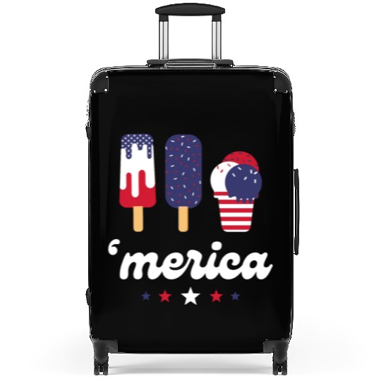 Ice Cream Patriotic Popsicles US Flag Merica Suitcases