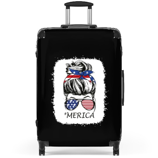 4th of July Merica Suitcases USA American Pride