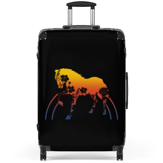Floral Horse Suitcases, Horse Flower Lover Gift
