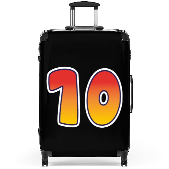 Number 10 Red - Orange Design Suitcases