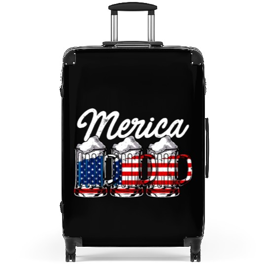 Beer USA Flag Merica Suitcases