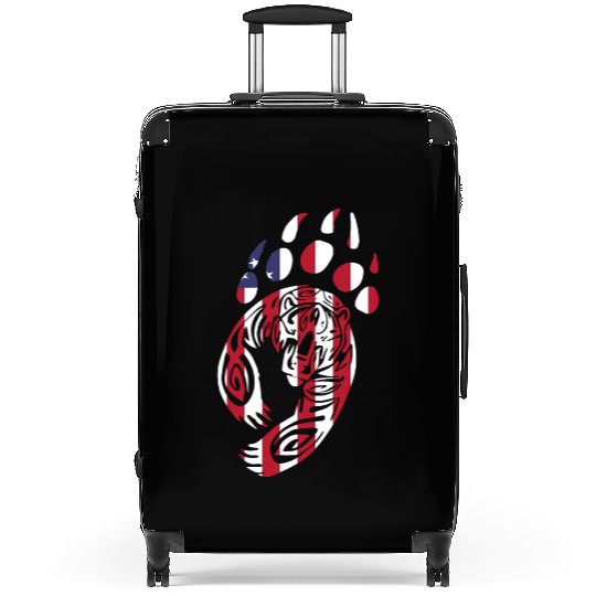Bear Paw America USA Flag Merica US Stars Stripes Suitcases