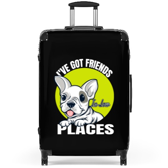 French Bulldog Dog I've got friends in low places Suitcases