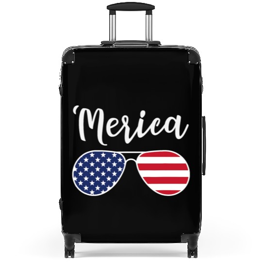 Merica Red Whie And Blue Stars Stripes Sunglasses Suitcases