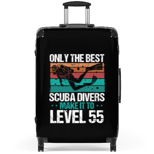 55 Scuba Diving Level 55 Year Diver Snorkeling Suitcases